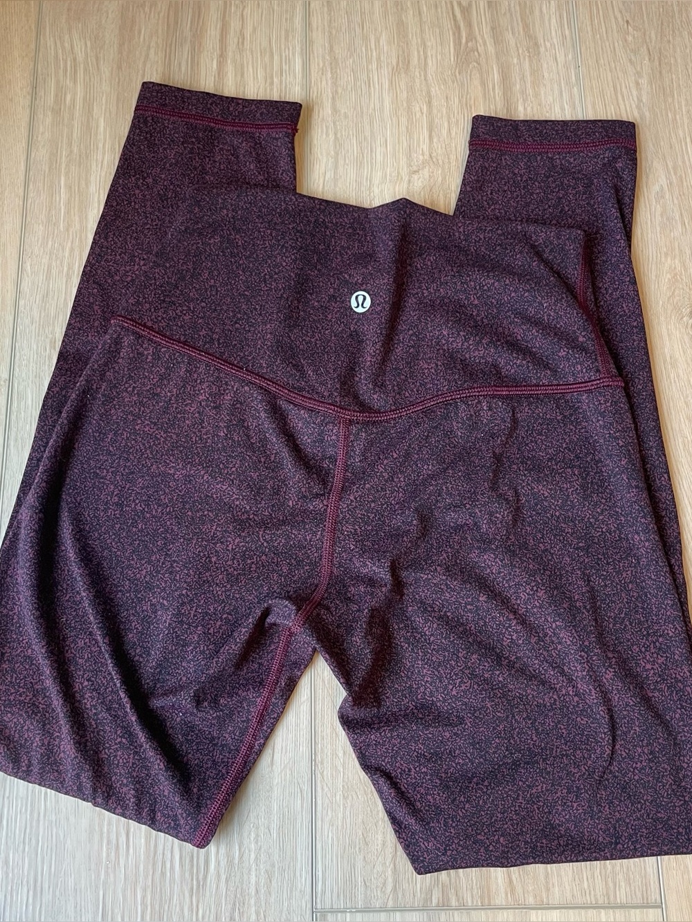 Lululemon Align Pant II 25" Granulite Garnet Black Maroon Purple Leggings Size 4